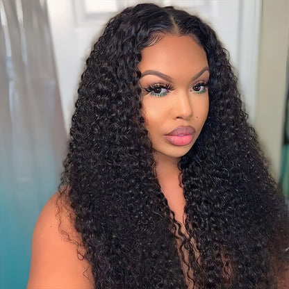 Deep curly Virgin Human hair 5x5 HD Lace Closure glueless Wigs