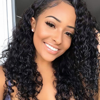 Deep curly Virgin Human hair 9x6 HD Lace Full Frontal glueless Wigs