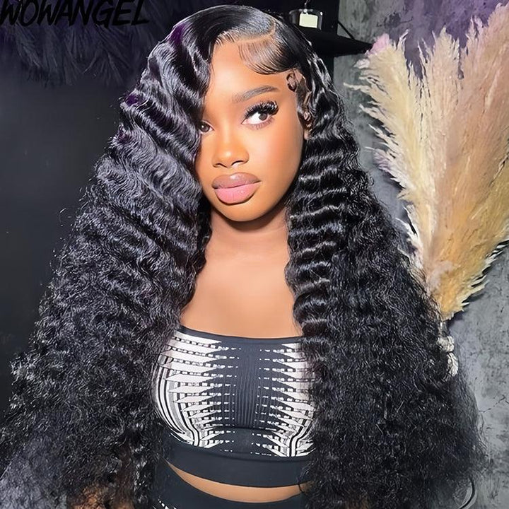 Deep wave Virgin Human hair 13x6 HD Lace Full Frontal glueless Wigs - URBAN CHIC HAIR