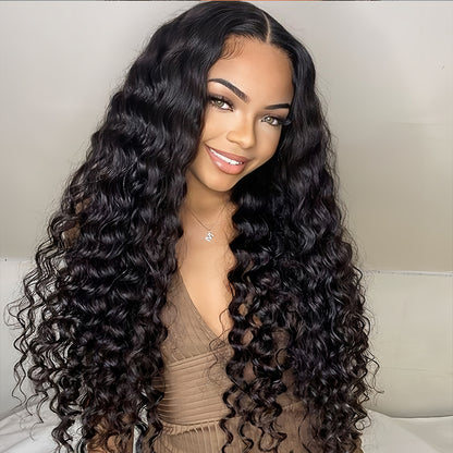 Deep wave Virgin Human hair 5x5 HD Lace Closure glueless Wigs