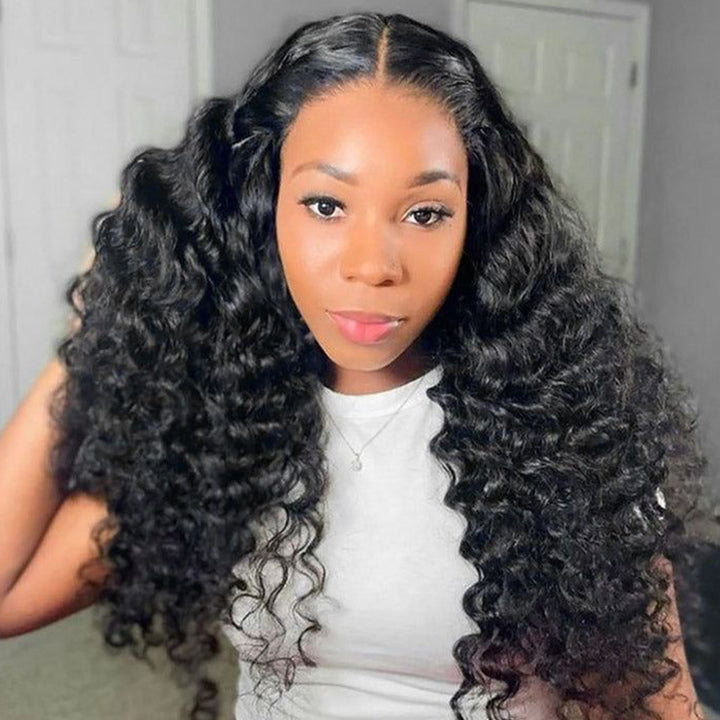 deep curly human hair wig