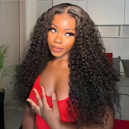 Deep wave Virgin Human hair 9x6 HD Lace Full Frontal glueless Wigs