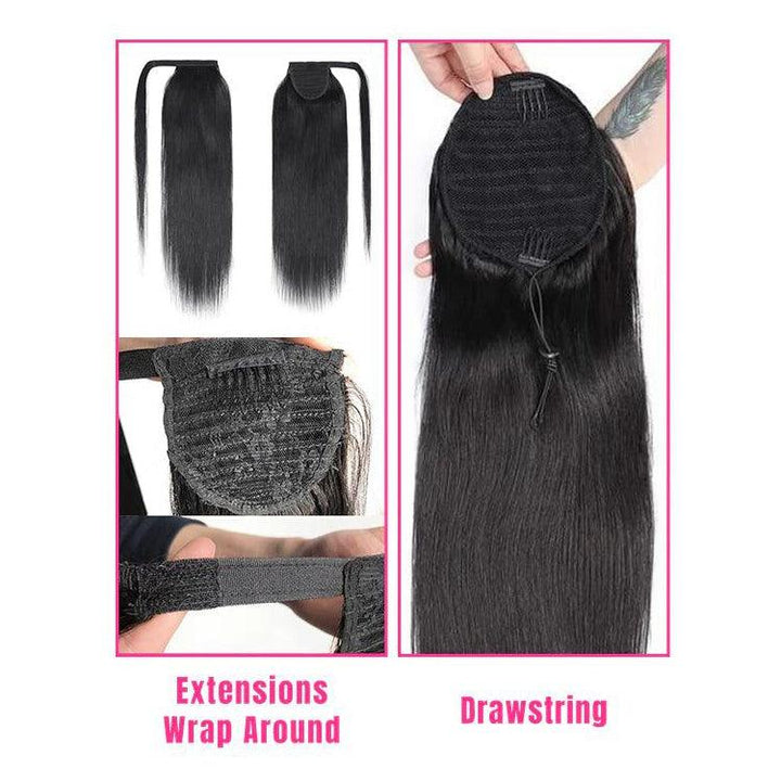 body wave Drawstring Ponytail Hair Extensions Human Hair - URBAN CHIC HAIR