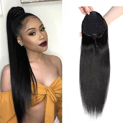 straight Drawstring Ponytail Hair extensions