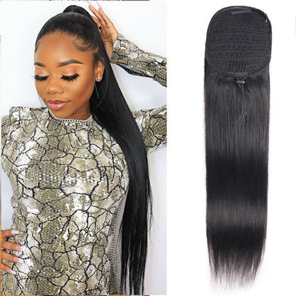 straight Drawstring Ponytail Hair extensions