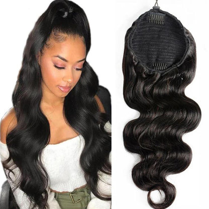 body wave Drawstring Ponytail Hair Extensions Human Hair