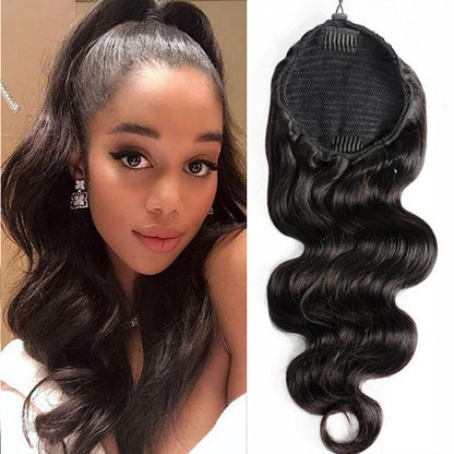 body wave Drawstring Ponytail Hair Extensions Human Hair