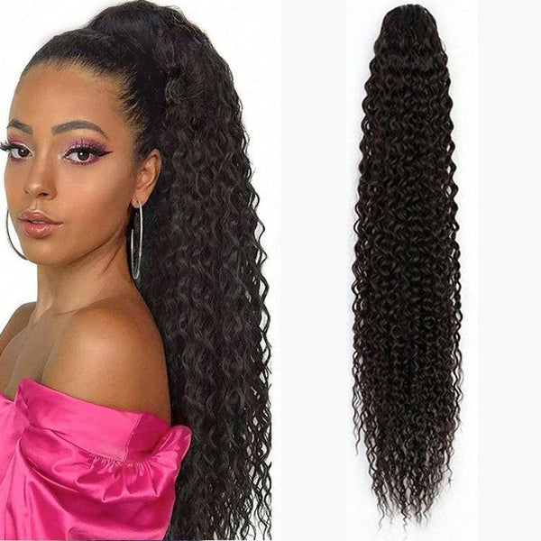 deep curly Drawstring Ponytail Hair Extensions - URBAN CHIC HAIR