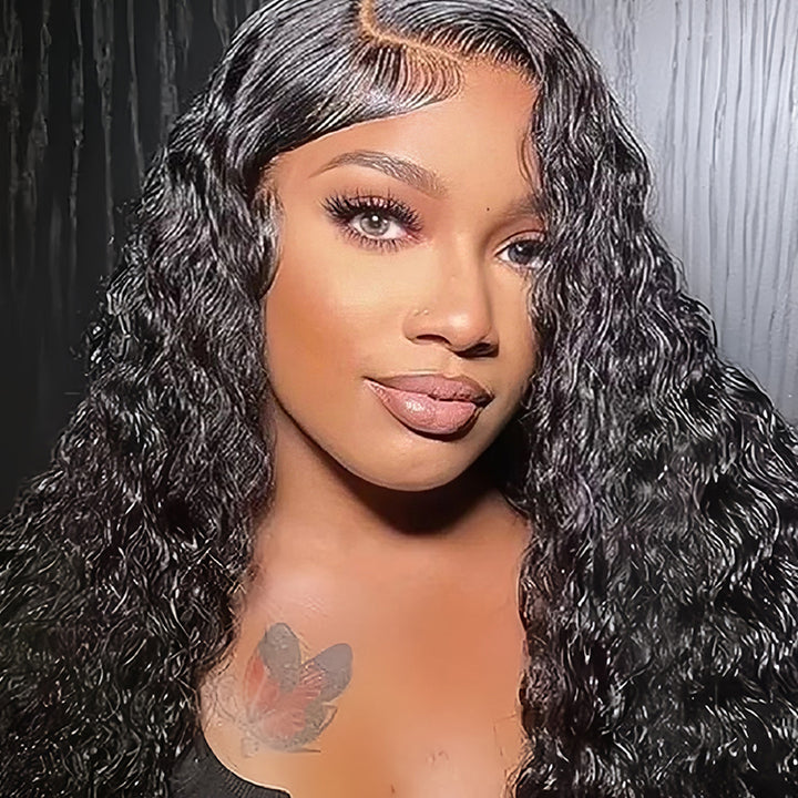 Eurasian curly Virgin Human hair 13x6 Transparent Lace Full Frontal glueless Wigs - URBAN CHIC HAIR