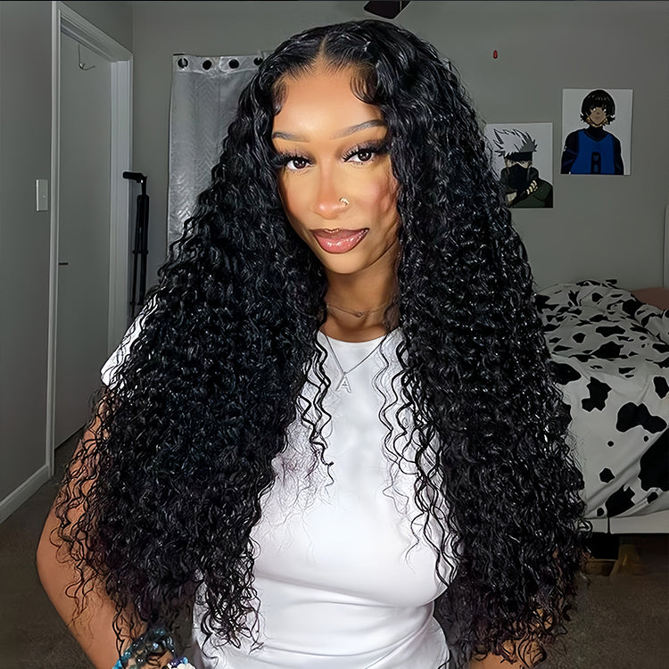 Eurasian curly Virgin Human hair 9x6 HD Lace Full Frontal glueless Wigs