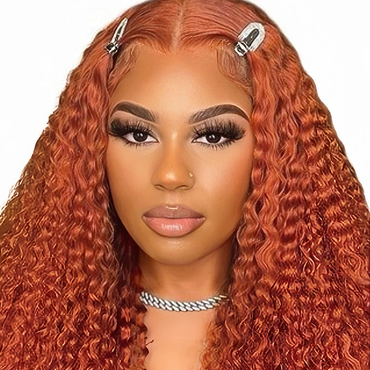 ginger Color Virgin Human hair 5x5 Transparent Lace Closure Glueless wigs - URBAN CHIC HAIR