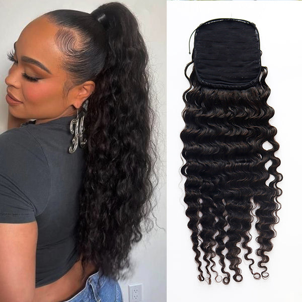 indian wave Drawstring Ponytail  Hair Extensions