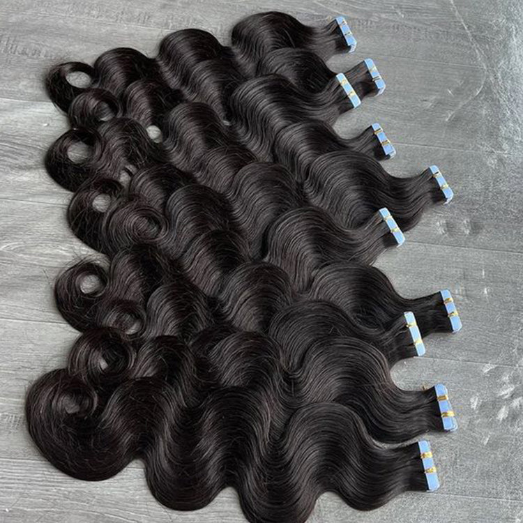 body wave invisible tape in Hair Extensions Human Hair