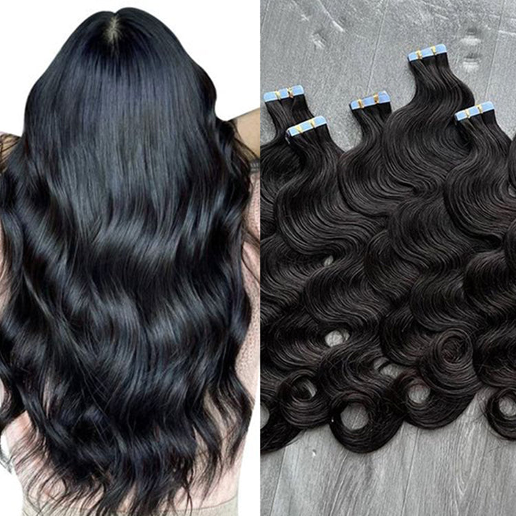 body wave invisible tape in Hair Extensions Human Hair