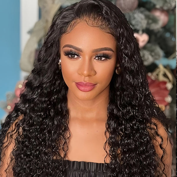 Jerry curly Virgin Human hair 13x6 Transparent Lace Full Frontal Glueless Wigs - URBAN CHIC HAIR