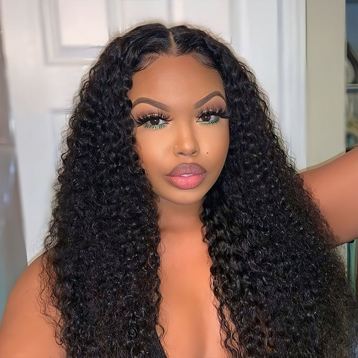 Jerry curly Virgin Human hair 9x6 Transparent Lace Full Frontal Glueless Wigs - URBAN CHIC HAIR