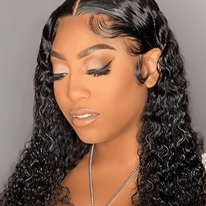 Jerry curly Virgin Human hair 9x6 Transparent Lace Full Frontal Glueless Wigs - URBAN CHIC HAIR