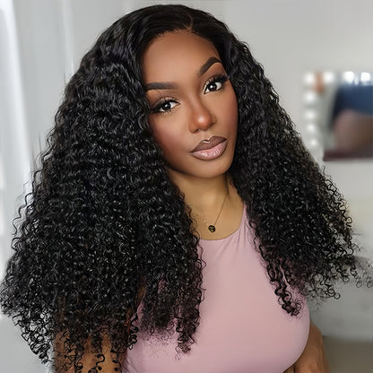 Afro Kinky curly Virgin Human hair 13x4 Transparent Lace Full Frontal glueless Wigs