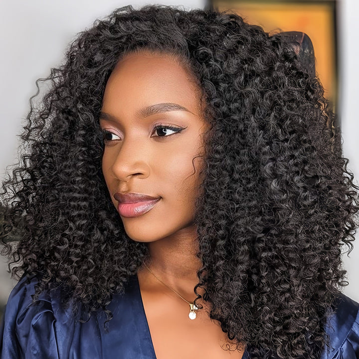 Afro Kinky curly Virgin Human hair 13x6 Transparent Lace Full Frontal glueless Wigs - URBAN CHIC HAIR