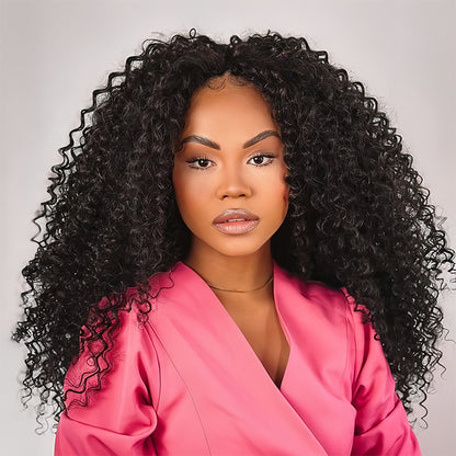 Afro Kinky curly Virgin Human hair 5x5 Transparent Lace Closure glueless Wigs