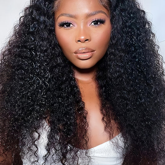 Afro Kinky curly Virgin Human hair 9x6 HD Lace Full Frontal glueless Wigs