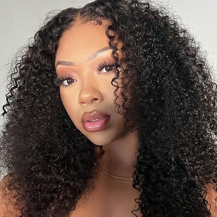 Afro Kinky curly Virgin Human hair 9x6 Transparent Lace Full Frontal glueless Wigs - URBAN CHIC HAIR