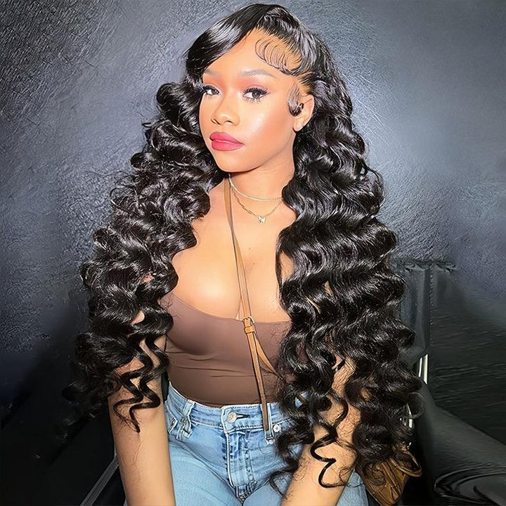 Loose deep wave Virgin Human hair 13x4 HD Lace Full Frontal Glueless Wigs - URBAN CHIC HAIR