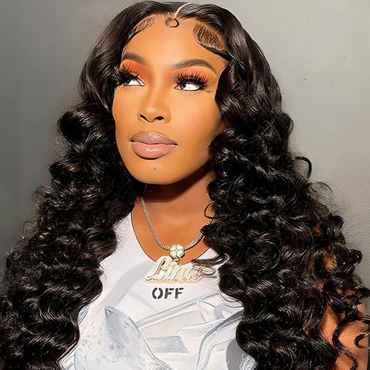 Loose deep wave Virgin Human hair 5x5 HD Lace Closure Glueless Wigs