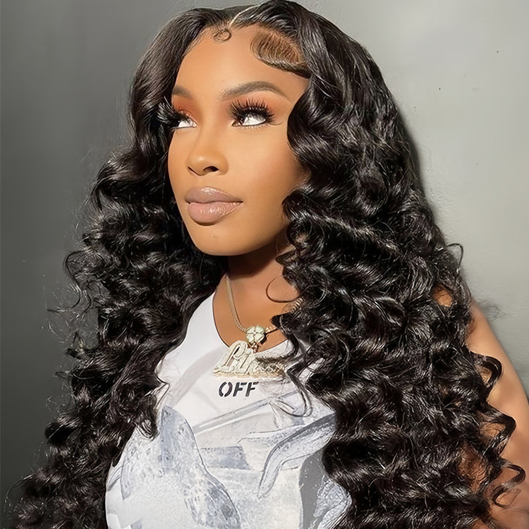 Loose deep wave Virgin Human hair 5x5 HD Lace Closure Glueless Wigs