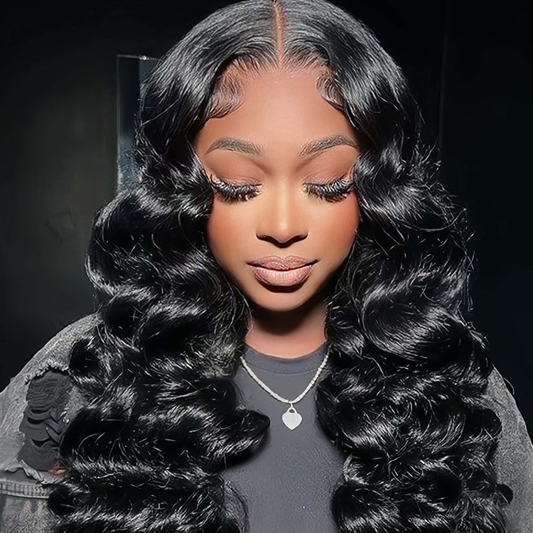 Loose deep wave Virgin Human hair 9x6 HD Lace Full Frontal Glueless Wigs