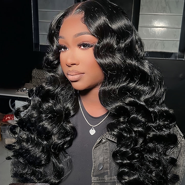 Loose deep wave Virgin Human hair 9x6 HD Lace Full Frontal Glueless Wigs