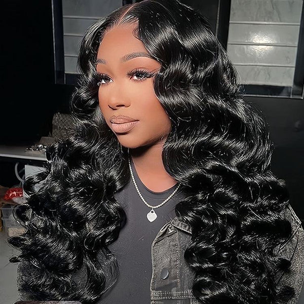 Loose deep wave Virgin Human hair 9x6 HD Lace Full Frontal Glueless Wigs - URBAN CHIC HAIR