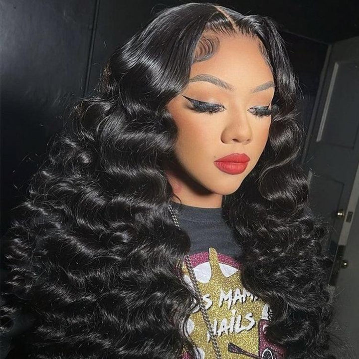 Loose deep wave Virgin Human hair 13x6 HD Lace Full Frontal Glueless Wigs - URBAN CHIC HAIR