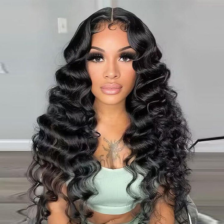 Loose deep wave Virgin Human hair 13x4 HD Lace Full Frontal Glueless Wigs - URBAN CHIC HAIR