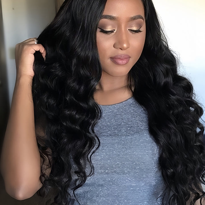 Loose Wave Virgin Human Hair 13x6 Transparent Lace Frontal Glueless Wigs - URBAN CHIC HAIR