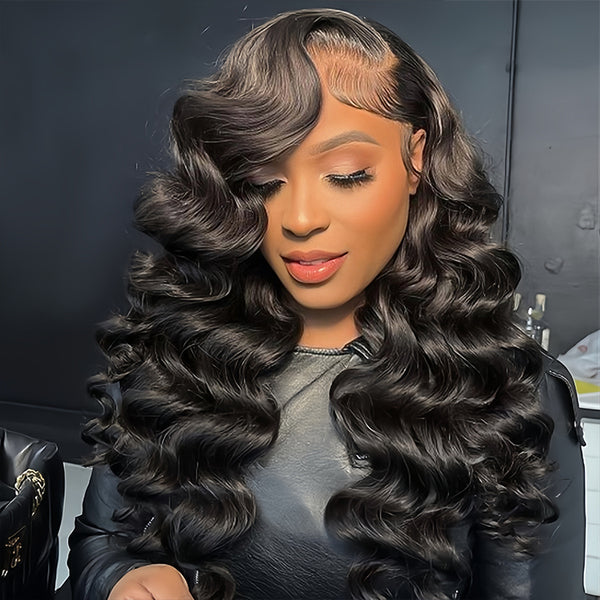 Loose Wave Virgin Human Hair 13x6 Transparent Lace Frontal Glueless Wigs - URBAN CHIC HAIR