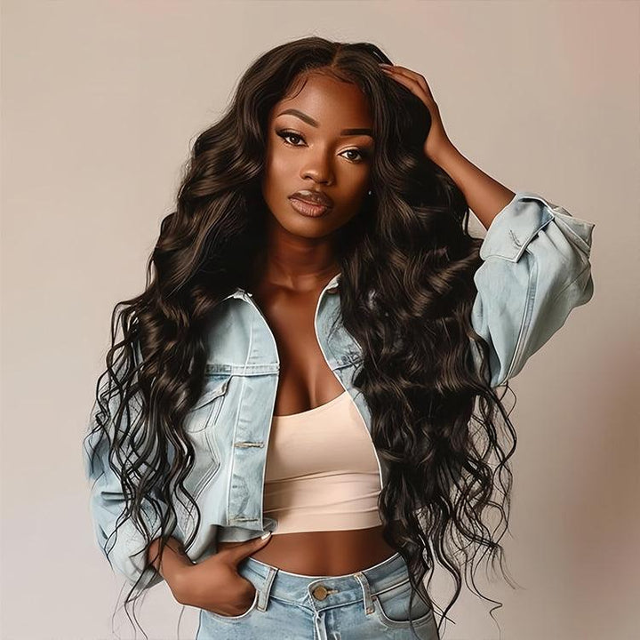 Natural wave wig Virgin Human hair 13x6 HD Lace Full Frontal Glueless Wigs - URBAN CHIC HAIR