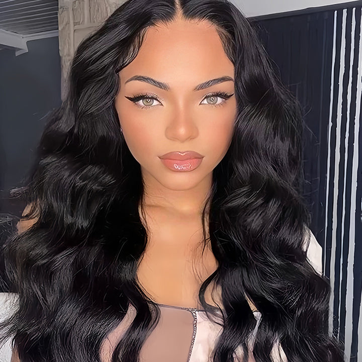 Natural wave wig Virgin Human hair 5x5 Transparent Lace Closure Glueless Wigs - URBAN CHIC HAIR