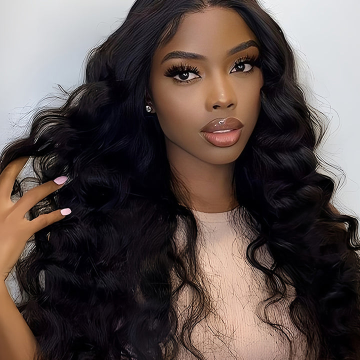 Natural wave wig Virgin Human hair 9x6 Transparent Lace Full Frontal Glueless Wigs - URBAN CHIC HAIR