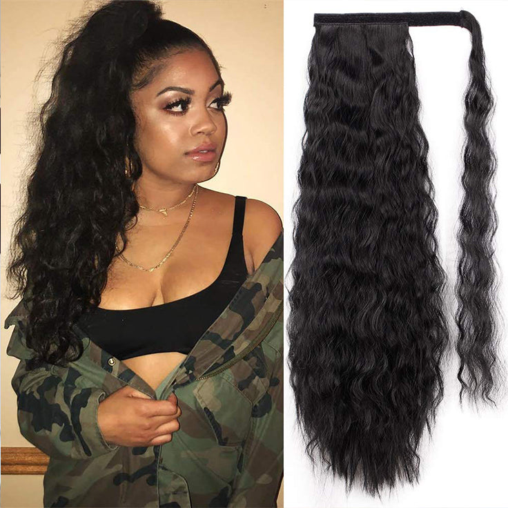 natural wave Velcro Ponytail Hair extensions