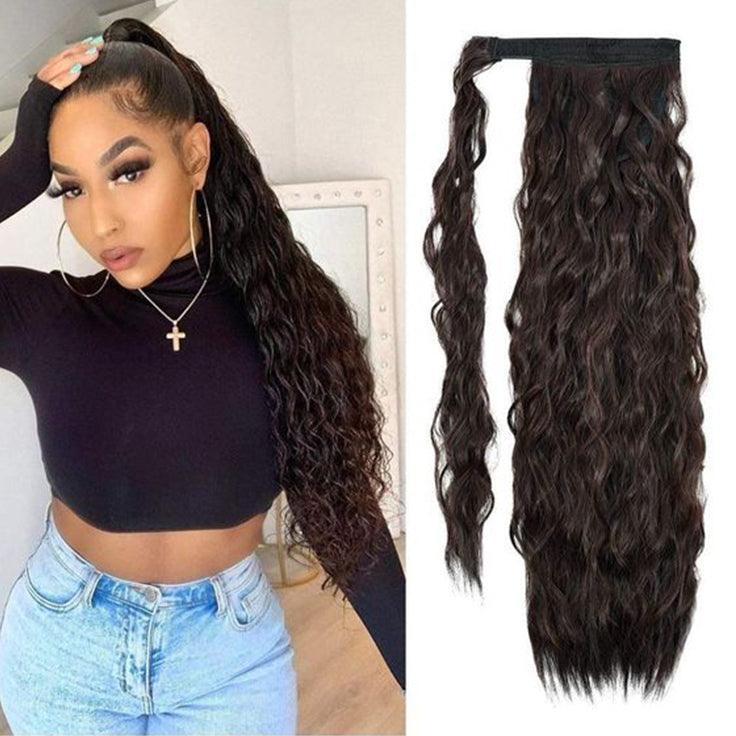 natural wave Velcro Ponytail Hair extensions