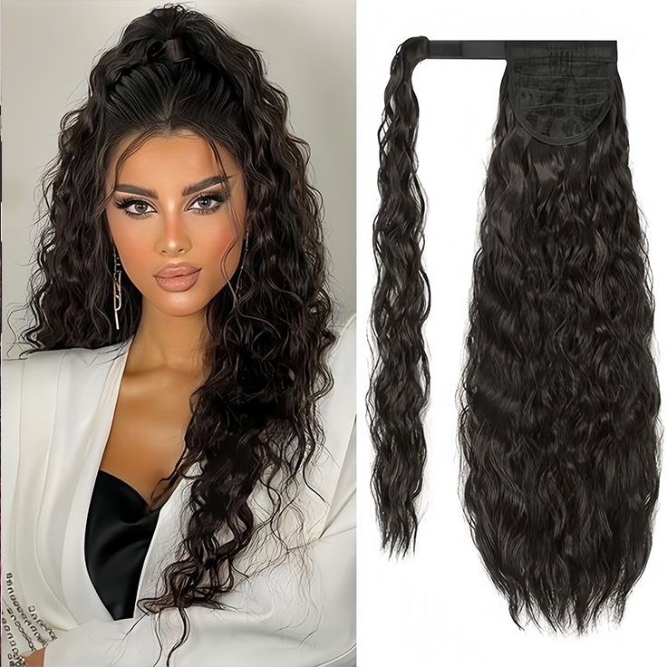 natural wave Velcro Ponytail Hair extensions