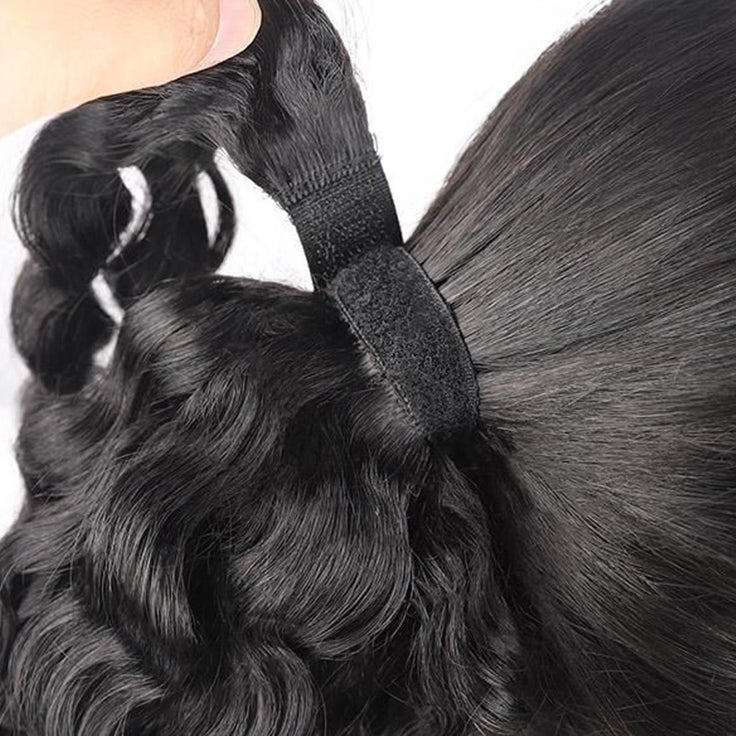 deep wave Velcro Ponytail Hair Extensions