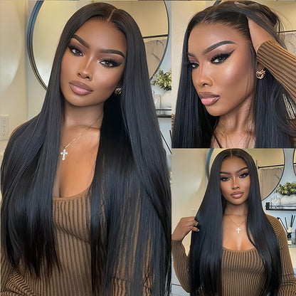 Straight Virgin Human hair 13x4 Transparent Lace Frontal Glueless wigs