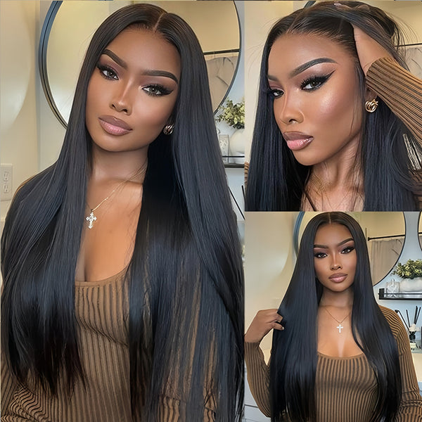 Straight Virgin Human hair 13x4 Transparent Lace Frontal Glueless wigs - URBAN CHIC HAIR