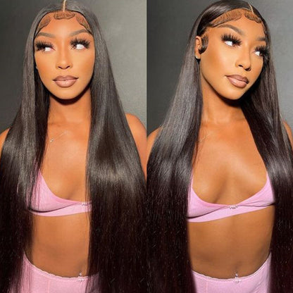 Straight Virgin Human hair 13x4 Transparent Lace Frontal Glueless wigs