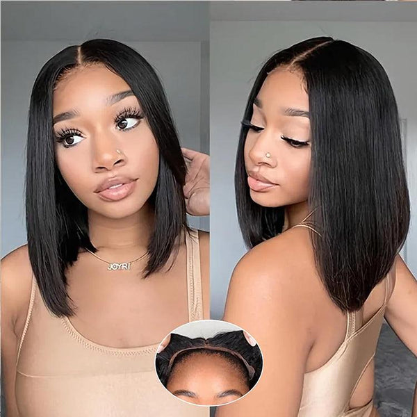 Natural Color Bob Straight Virgin Human hair 13x6 HD Lace Full Frontal Wigs - URBAN CHIC HAIR