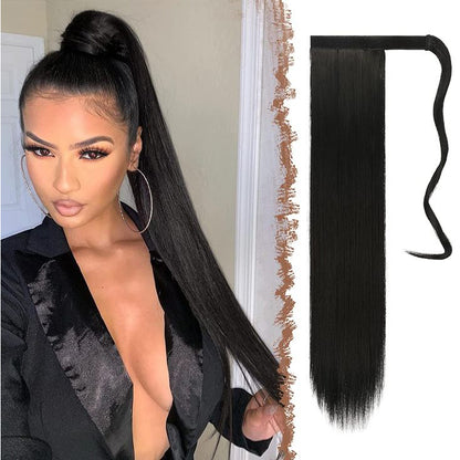 straight Velcro Ponytail Hair extensions