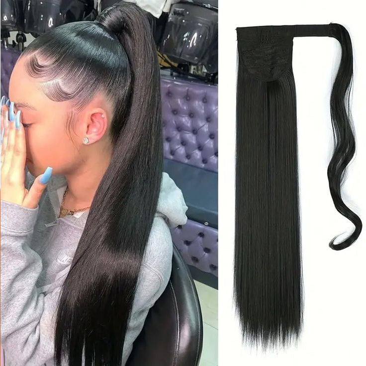 straight Velcro Ponytail Hair extensions