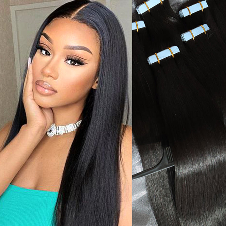 Straight Tape in Hair Extensions Human Hair